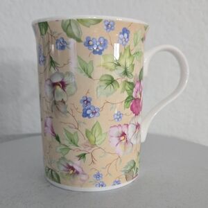 Crown Trent Fine Bone China Floral Chintz Hibiscus Print Tea Cup and Saucer
